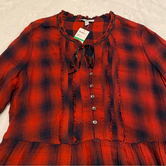 Plaid Ruffle Long Sleeve Dress - Picture 11 of 14